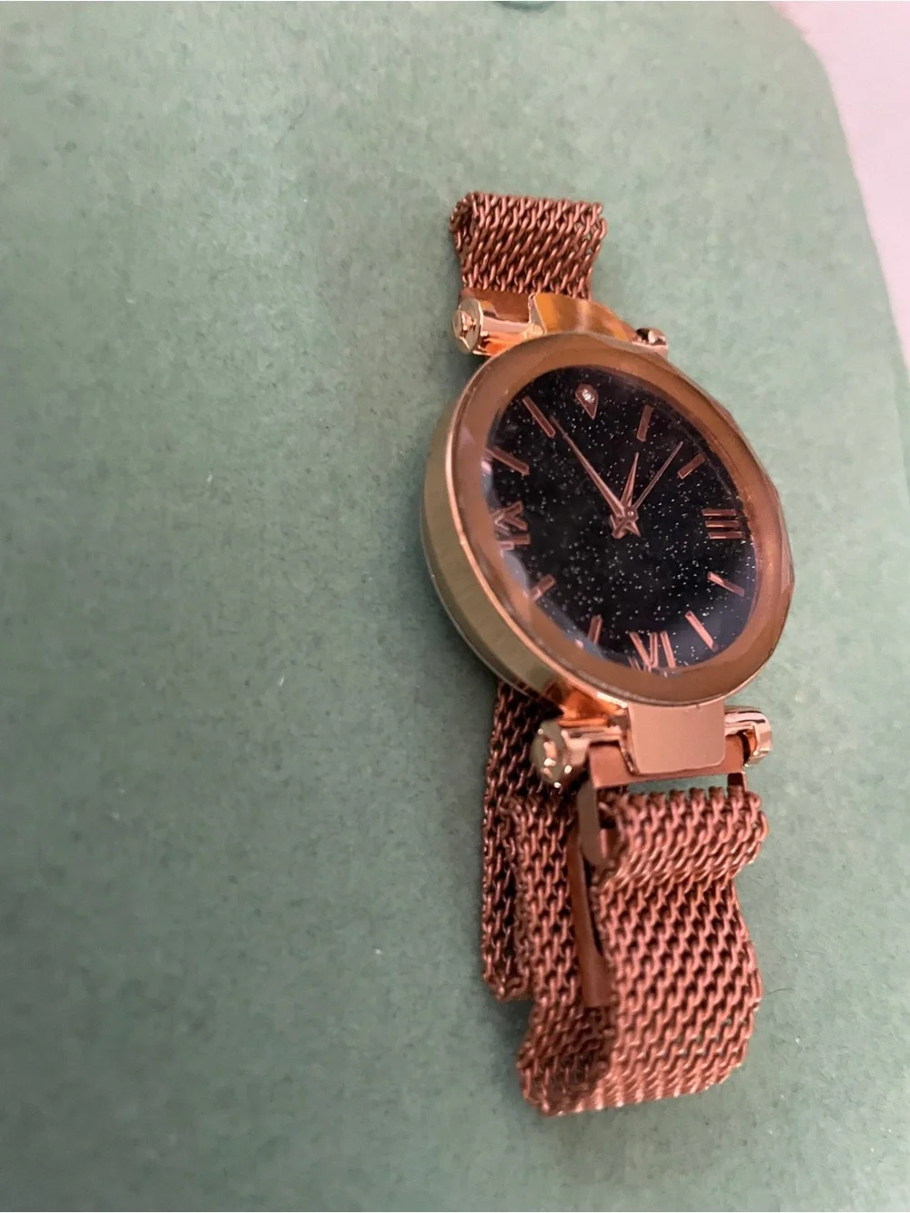 Sparkling Black Rose Gold Watch